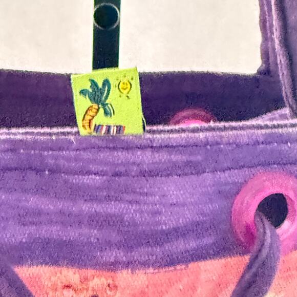 Sally Huss Sunny Thoughts Dancing Girl Canvas Purse Tote Shoulder Bag Medium - Picture 4 of 11